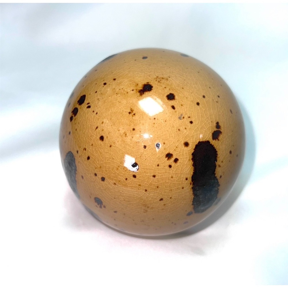Better Homes and Gardens Ceramic Decorative Sphere Tan Brown Speckled Orb 4in - Picture 4 of 11